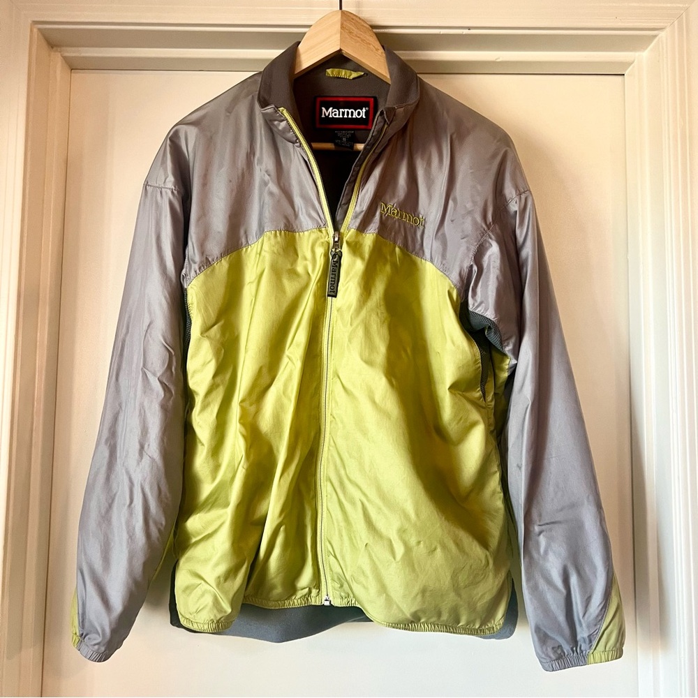 Marmot Women’s Lightweight Lined Jacket Zip Up Green and Gray size M